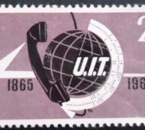 Selo postal da Bélgica de 1965 Telephone and globe 2 N