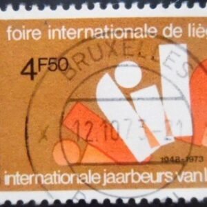 Selo postal da Bélgica de 1973 International fair of Liege U