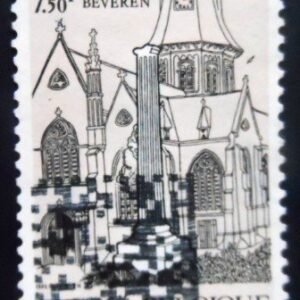 Selo postal da Bélgica de 1982 Pillory of Beveren U