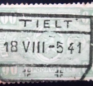 Selo postal da Bélgica de 1941 Coat of Arms 8 U E sev