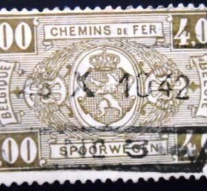 Selo postal da Bélgica de 1941 Coat of Arms 4 U E sev