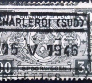 Selo postal da Bélgica de 1941 Coat of Arms 3 U E sev