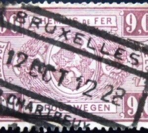 Selo postal da Bélgica de 1927 Coat of Arms 9 U E sev