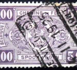 Selo postal da Bélgica de 1924 Coat of Arms 5 U E sev