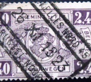Selo postal da Bélgica de 1923 Coat of Arms 2.40 U E sev