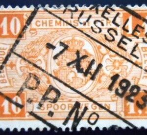 Selo postal da Bélgica de 1923 Coat of Arms 1.10 U E sev