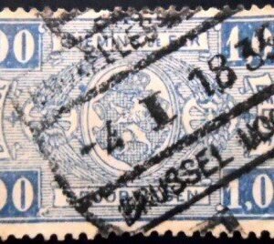 Selo postal da Bélgica de 1923 Coat of Arms 0.80 U E sev