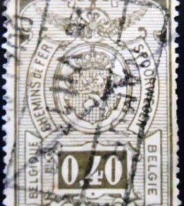 Selo postal da Bélgica de 1923 Coat of Arms 0.40 U E sev