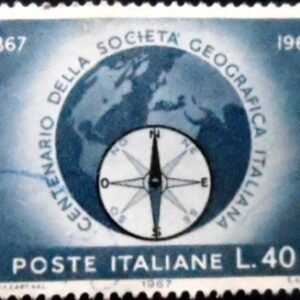 Selo postal da Itália de 967 Italian Geographical Society U