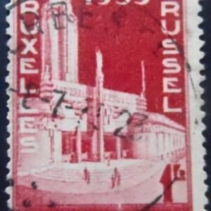 Selo postal da Bélgica de 1934 Brussels International Exhibition 1935 1 U