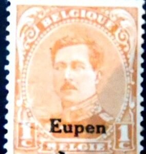 Selo postal De Eupen de 1920 King Albert I overprint Malmedy 1