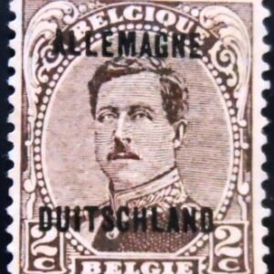Selo postal Bélgica de 1919 King Albert I overprint ALLEMAGNE DUITSCHLAND 2 N