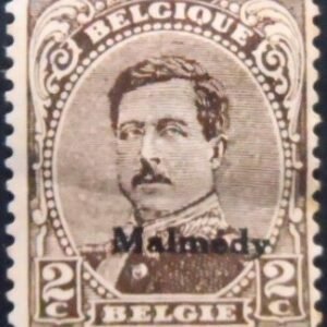 Selo postal de Eupen de 1921 King Albert I overprint Eupen 2 N