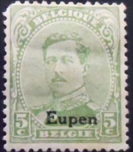 Selo postal de Eupen de 1921 King Albert I overprint Eupen 5 N
