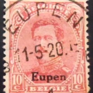 Selo postal de Eupen de 1920 King Albert I Overprint "Eupen" 10 U