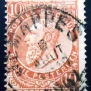 Selo postal da Bélgica de 1900 King Leopold II 10 U sev