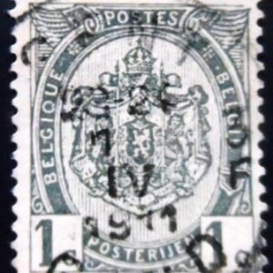 Selo postal da Bélgica de 1893 Coat of Arms 1 U 1 sev