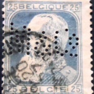 Selo postal da Bélgica de 1909 Leopold II Type Rough beard 25 U