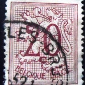 Selo postal da Bélgica de 1951 Number on Heraldic Lion 20 U xA