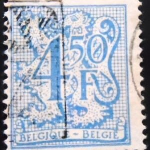 Selo postal da Bélgica de 1977 Number on Heraldic Lion and Pennant 4.50 U