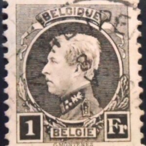 Selo postal da Bélgica de 1922 King Albert I Type Montenez 1 U sev