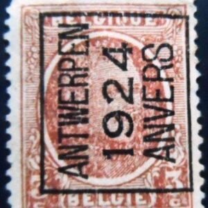 Selo postal da Bélgica de 1924 King Albert I type Houyoux Precanceled 3 Anvers N