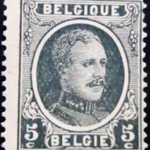 Selo postal da Bélgica de 1922 King Albert I Type Houyoux 5 N