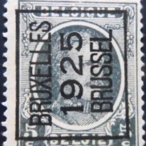 1925 Selo postal da Bélgica de 1925 King Albert I Type Houyoux Precanceled 5 N