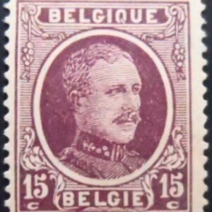 Selo postal da Bélgica de 1923 King Albert I Type Houyoux 15 N b