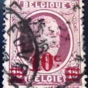 Selo postal da Bélgica de 1927 King Albert I Type Houyoux Surcharged 10 U