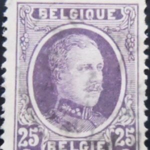 Selo postal da Bélgica de 1922 King Albert I Type Houyoux 25 U sev