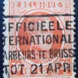 Selo postal da Bélgica de 1922 King Albert I Type Houyoux 30 U