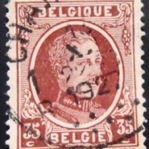 Selo postal da Bélgica de 1922 King Albert I Type Houyoux 35 U