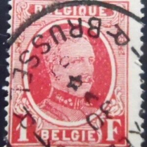 Selo postal da Bélgica de 1927 King Albert I Type Houyoux Surcharged 1 U