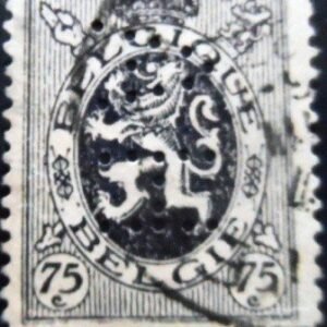 Selo postal da Bélgica de 1930 Heraldic Lion 75 U sev