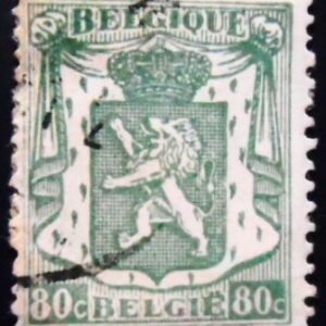 Selo postal da Bélgica de 1945 Small Coat of Arms 80 U
