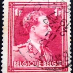 Selo postal da Bélgica de 1936 King Leopold III Open Collar 1 U sev