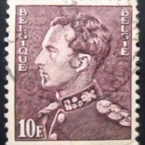 Selo postal da Bélgica de 1936 King Leopold III Poortman 10 U sev a