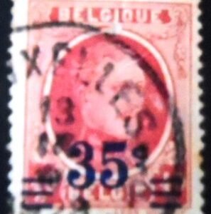 Selo postal da Bélgica de 1927 King Albert I Type Houyoux Surcharged 35 U