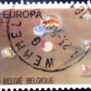 Selo postal da Bélgica de 1989 Marble Game U