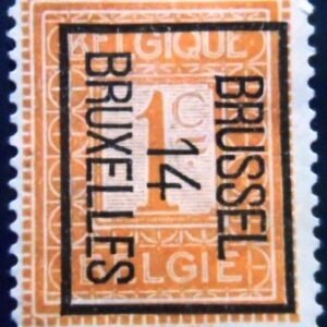 Selo postal da Bélgica de 1914 Figure Typo. overprint with BRUSSEL 14 BRUXELLES N 1