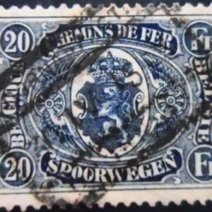 Selo postal da Bélgica de 1921 Coat of Arms Value in Circle 20 U