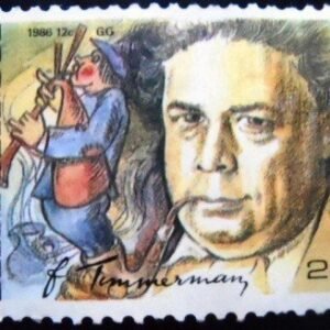 Selo postal da Bélgica de 1986 Não Circulado Felix Timmermans N