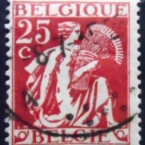 Selo postal da Bélgica de 1932 Ceres Gleaner 25 U