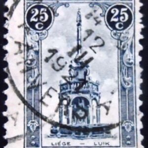 Selo postal da Bélgica de 1919 Perron Liège U sev