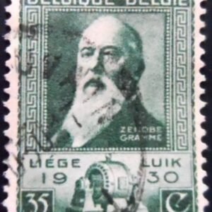 Selo postal da Bélgica de 1930 Zenobe Gramme U