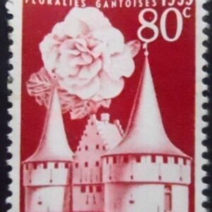 Selo postal da Bélgica de 1955 Begonia and the Rabot 80 N