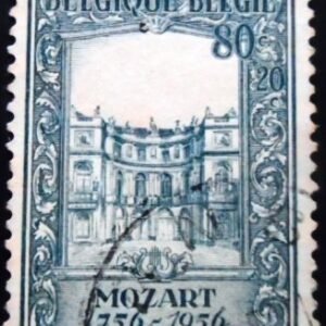 Selo postal da Bélgica de 1956 Mozart Birth Bicentenary U