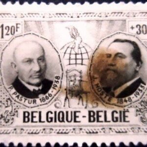 Selo postal da Bélgica de 1957 Paul Pastur and Julius Hoste N