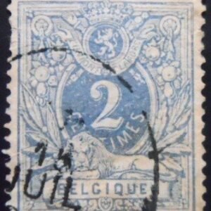 Selo postal da Bélgica de 1870 Lying Lion 2 Perf. 15 U
